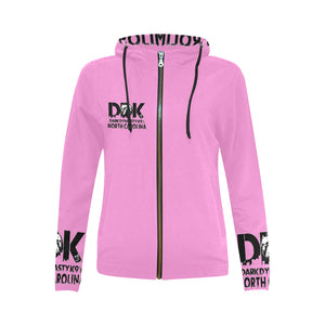 Womens Pink Zip Up Hoodie