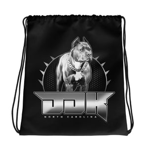 Black and Grey Drawstring bag
